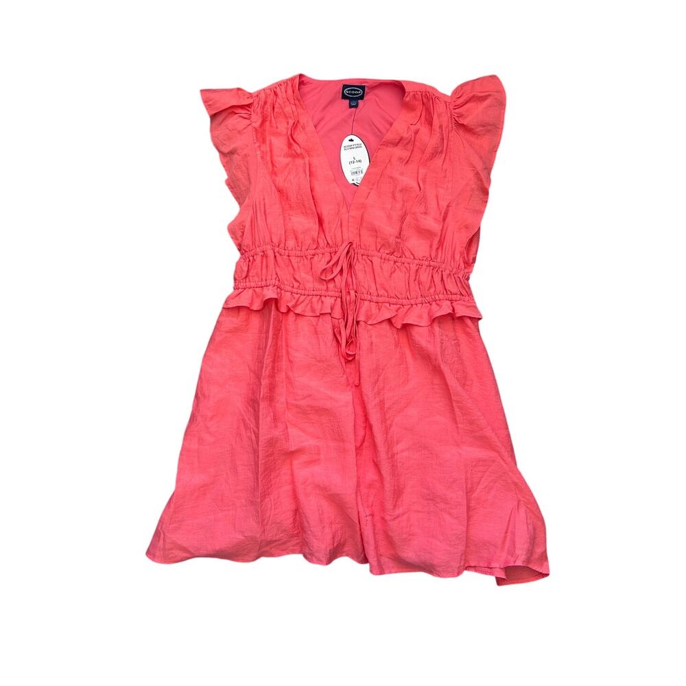 Pink sundress with drawstring waist size large NWT